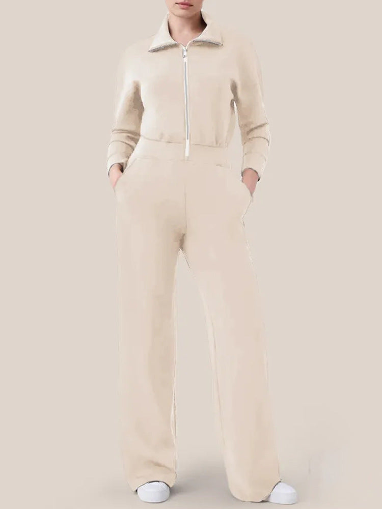 Long Sleeve Wide Leg Jumpsuit