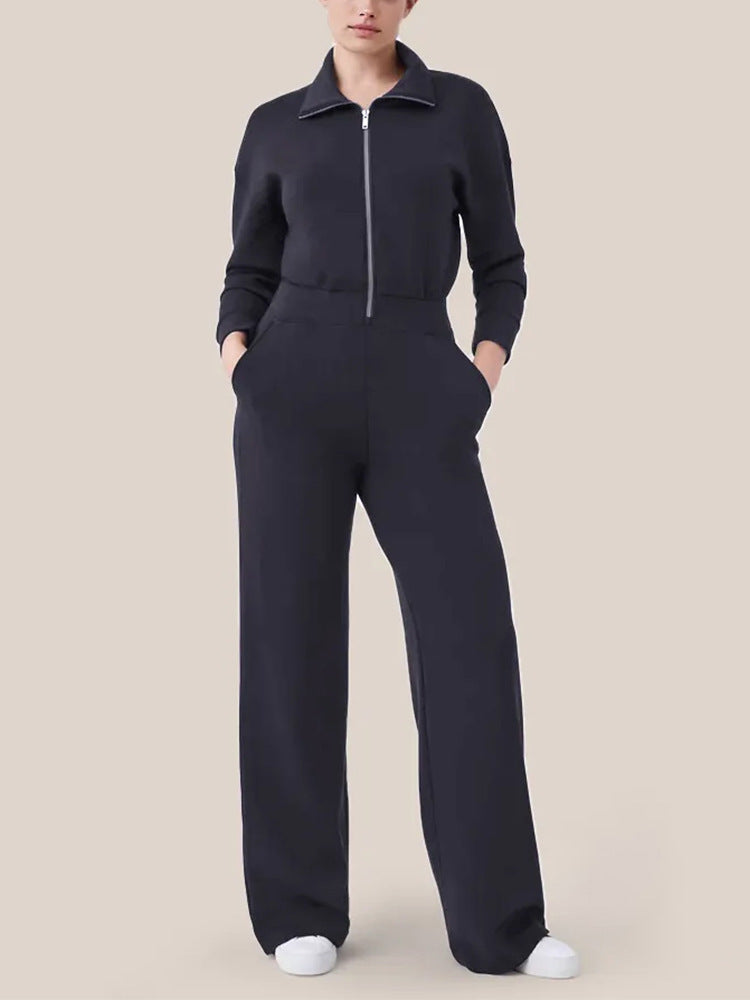Long Sleeve Wide Leg Jumpsuit