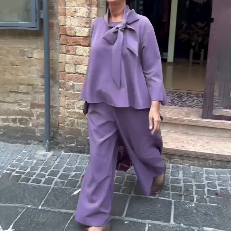 🔥Limited-time offer-Long Sleeve Cape Top & Pants 2-Piece Set