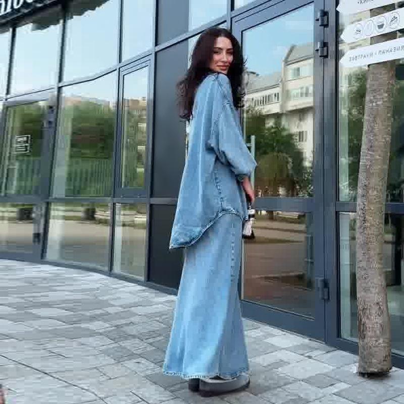🔥Limited-time offer-Women's Fashion Loose Shirt and Maxi Skirt 2-Piece Set