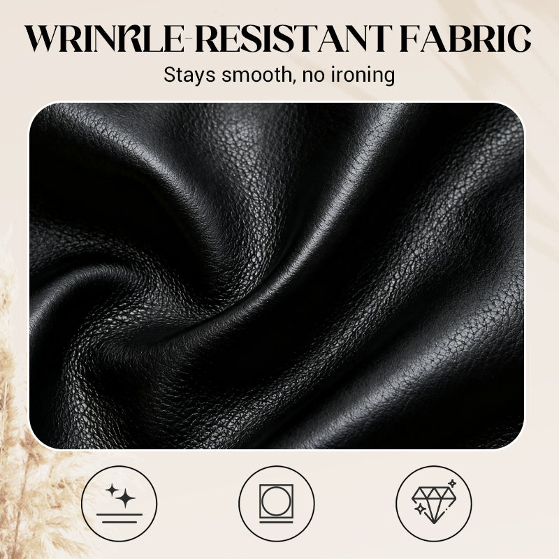 🔥Limited-time offer-High-Waisted Stretch Faux Leather Flare Jeans