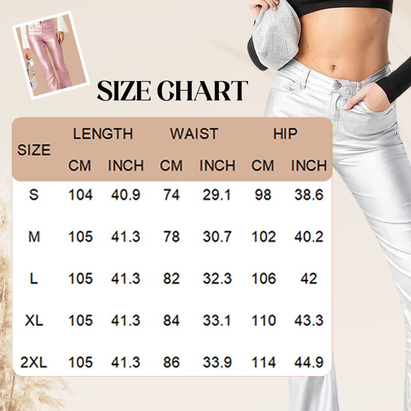 🔥Limited-time offer-High-Waisted Stretch Faux Leather Flare Jeans