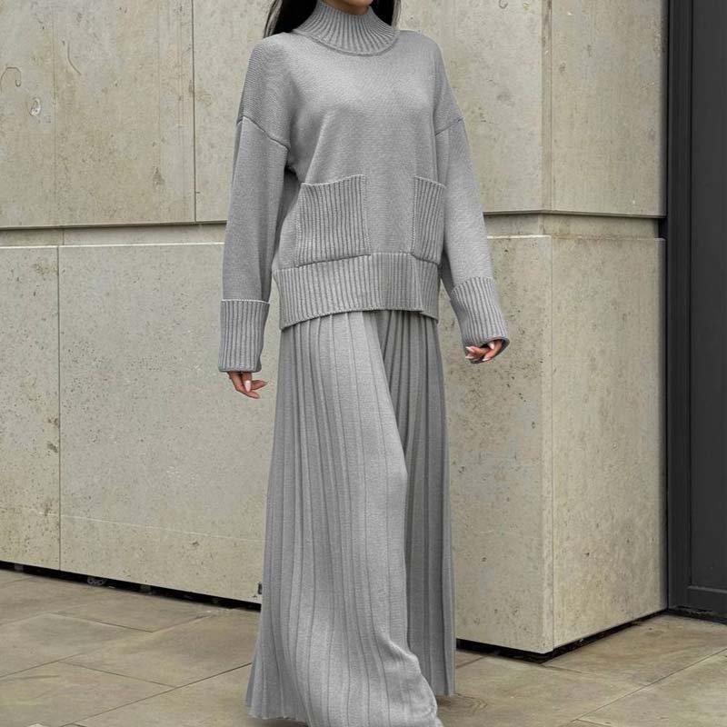 🔥Limited-time offer: 50% off-Women's Elegant High-Neck Knit Set
