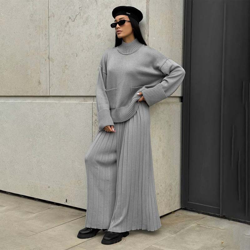 🔥Limited-time offer: 50% off-Women's Elegant High-Neck Knit Set
