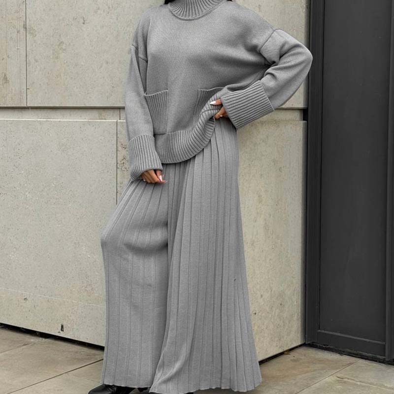 🔥Limited-time offer: 50% off-Women's Elegant High-Neck Knit Set