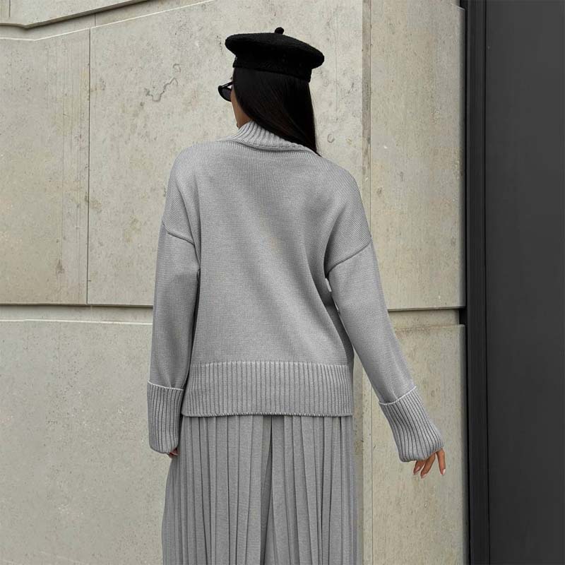 🔥Limited-time offer: 50% off-Women's Elegant High-Neck Knit Set