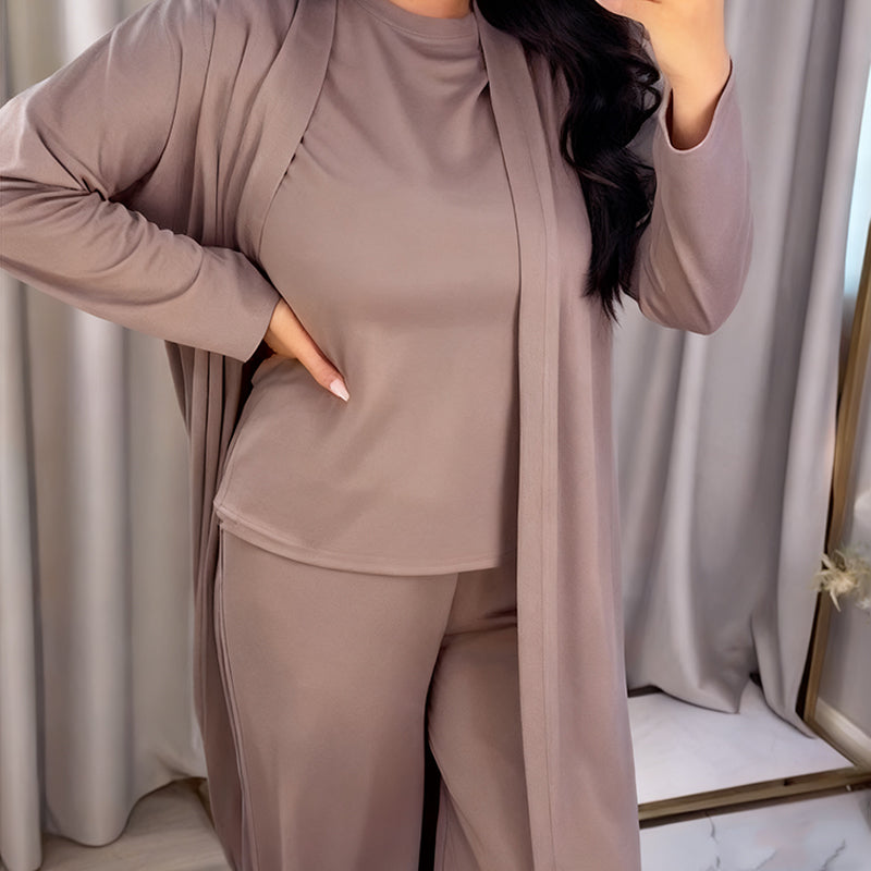 ⏳Limited-time 50% off⏰Women's Casual 3-Piece Outfit Set (long cardigan, top and pants)👚👖