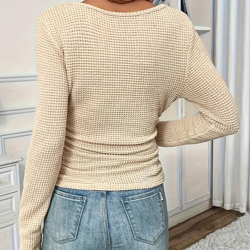 ✨2025 New Hot Sale❤️🔥Elegant Women's Slim-Fit Long Sleeve Top!