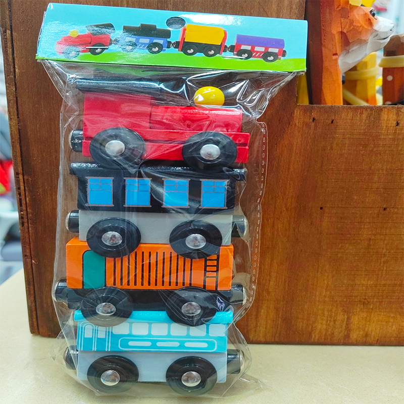 Wooden Magnetic Train Set for Kids