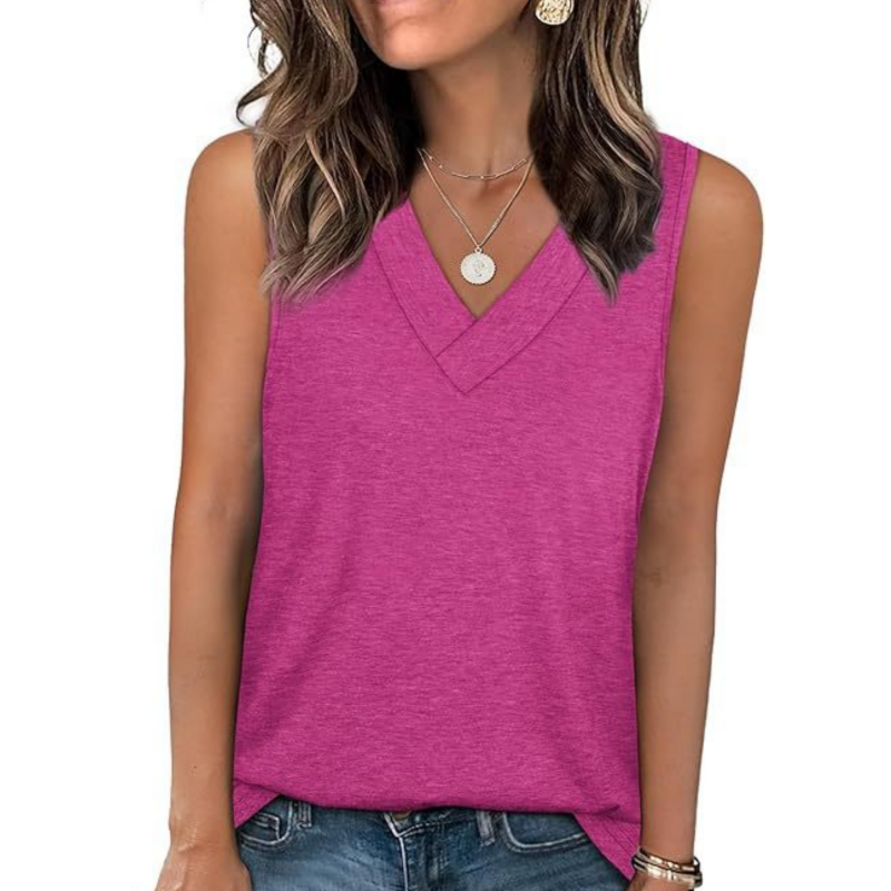 Women's Casual V-Neck Loose Fit Tank Top