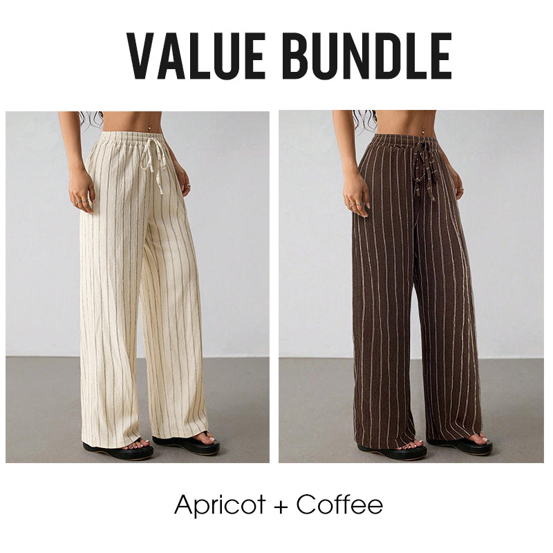 ๐ 50% OFF NOW! Women's Striped Drawstring Wide-Leg Pants โ Lightweight, Breathable & Adjustable Waist for Casual Chic โจ๐