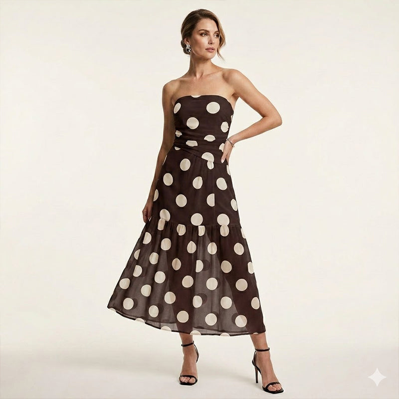 ๐ฅ2026 Newest Models-Elegant Strapless Polka Dot Tiered Dress