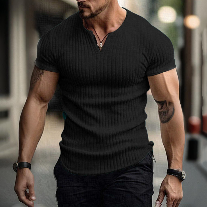 💥Limited-time offer-Men's Slim Solid Henley Shirt