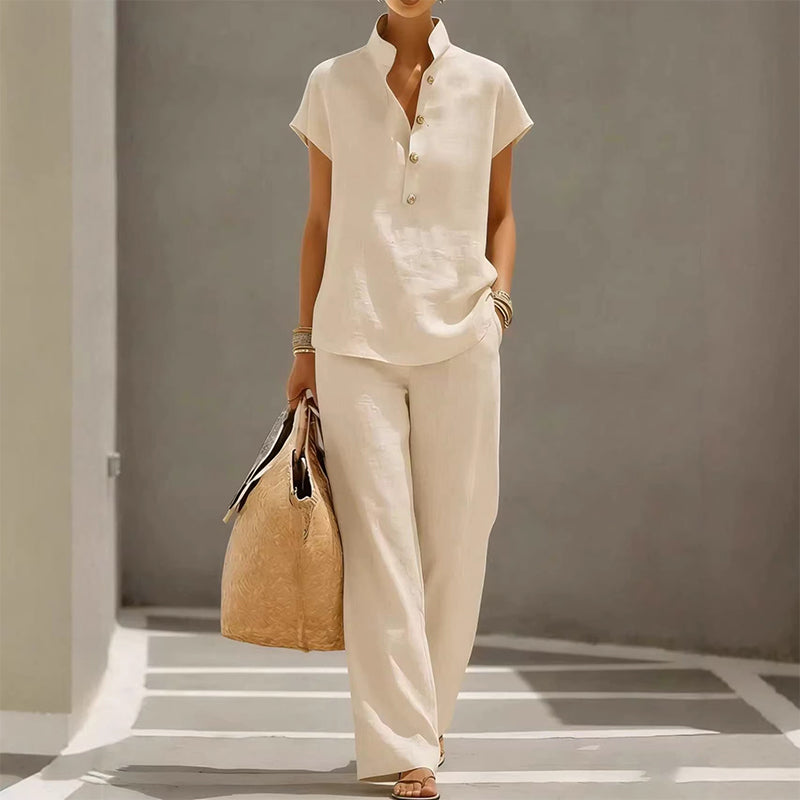 ⏳Limited-time 50% off⏰Women's Casual Solid Color Two-Piece Set👚👖