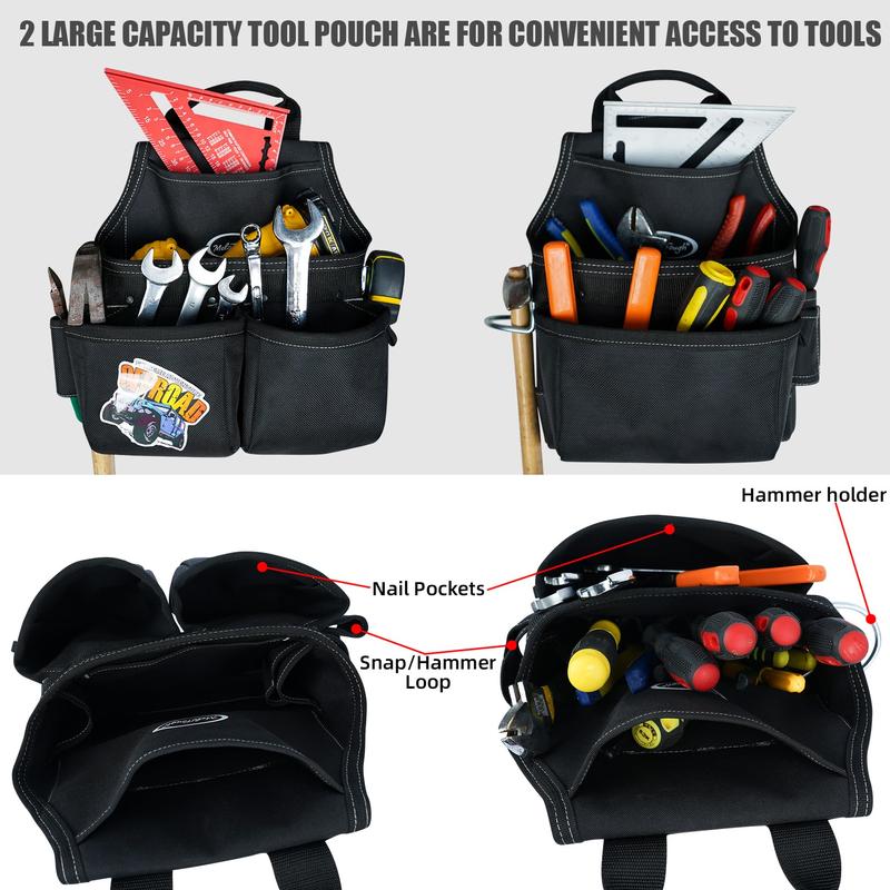 🔥Limited-time offer-Combination set featuring sturdy tool loops and a spacious, durable tool belt pouch with adjustable straps