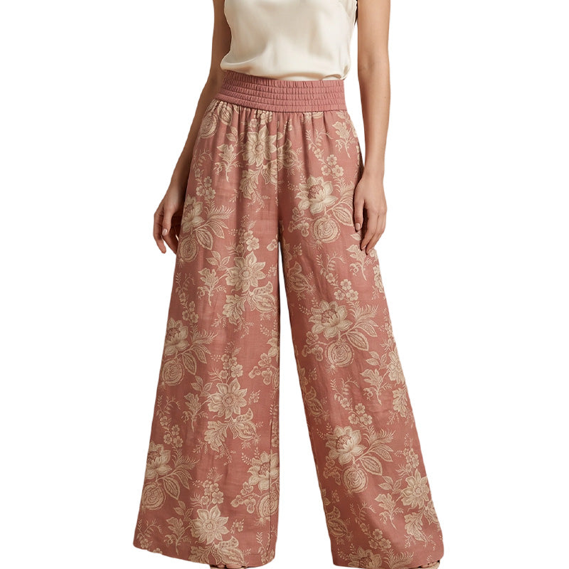 🌸New arrivals: 50% off-Women's Floral Print Wide-Leg Palazzo Pants