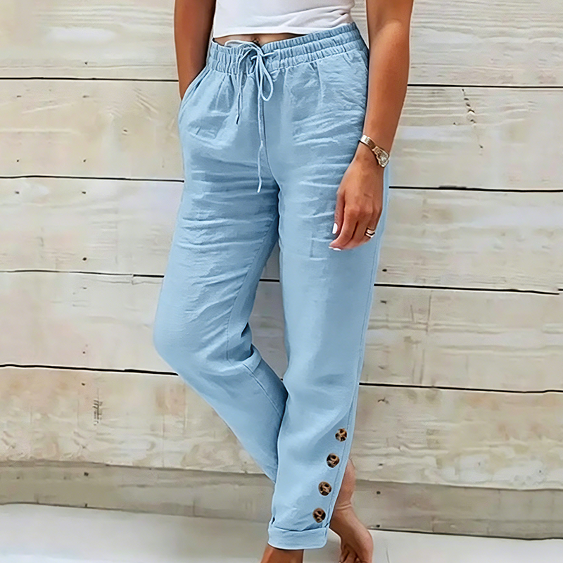 🔥New Arrivals at Special Prices-Women's Drawstring Waist Pants with Buttoned Ankles