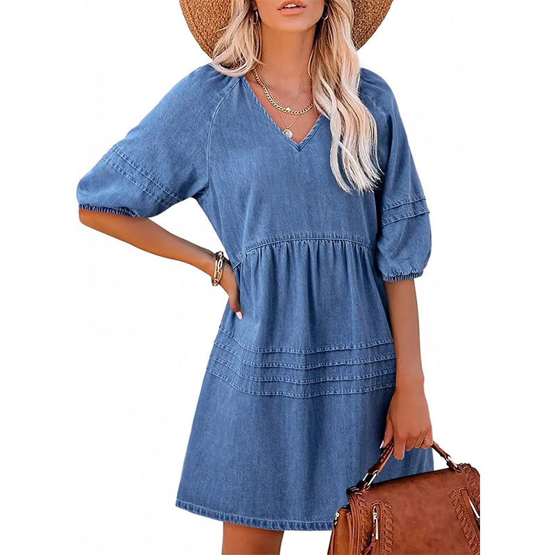 🔥New Arrivals & Special Offers-Women's Loose Fit Casual Denim Dress