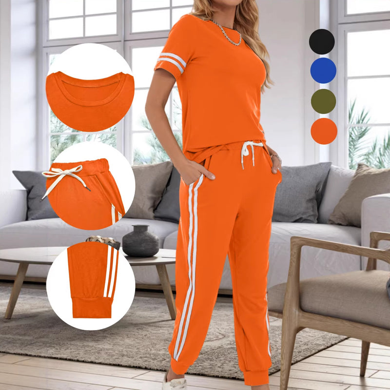 🔥New Arrivals & Best Sellers-Women's Casual Two-Piece Set with Side Stripes