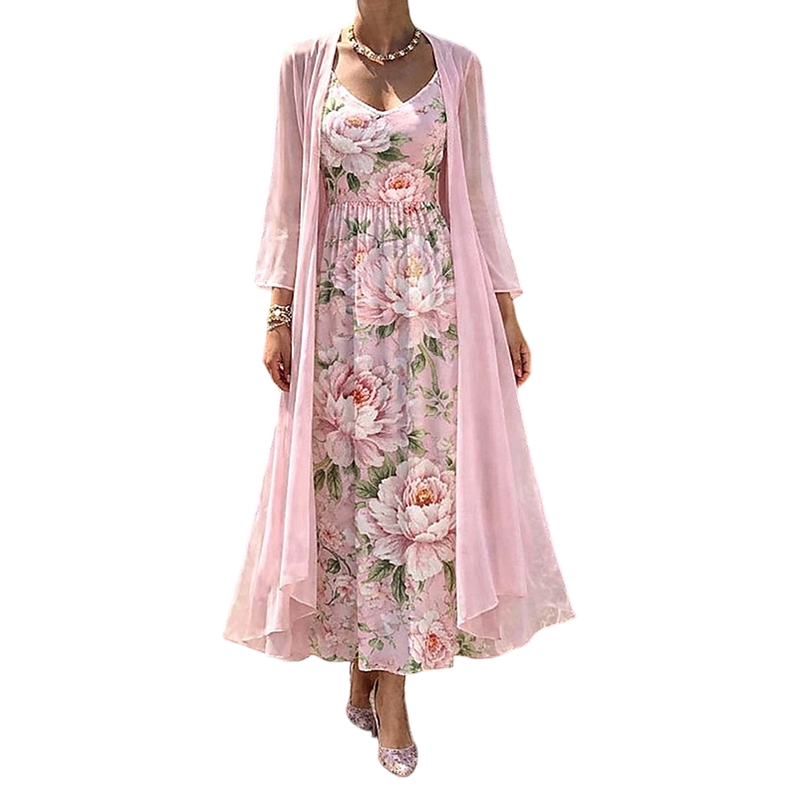 🔥New Arrivals & Best Sellers-Women's Elegant Two-Piece Floral Dress Set