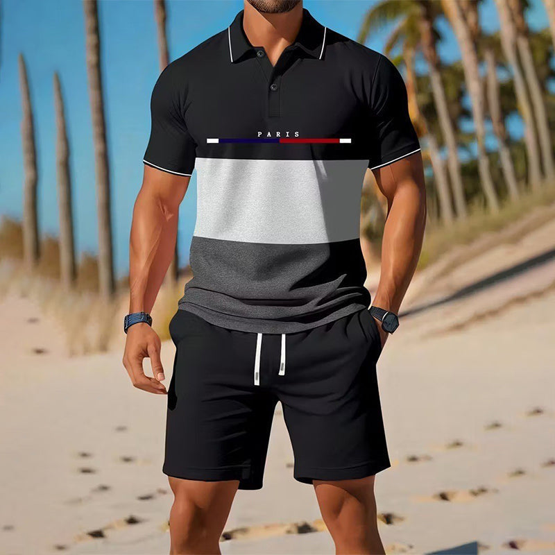 👕 2-piece polo shirt & shorts set for men – breathable, comfortable, versatile – perfect for sports, everyday wear, and relaxing outings ☀️