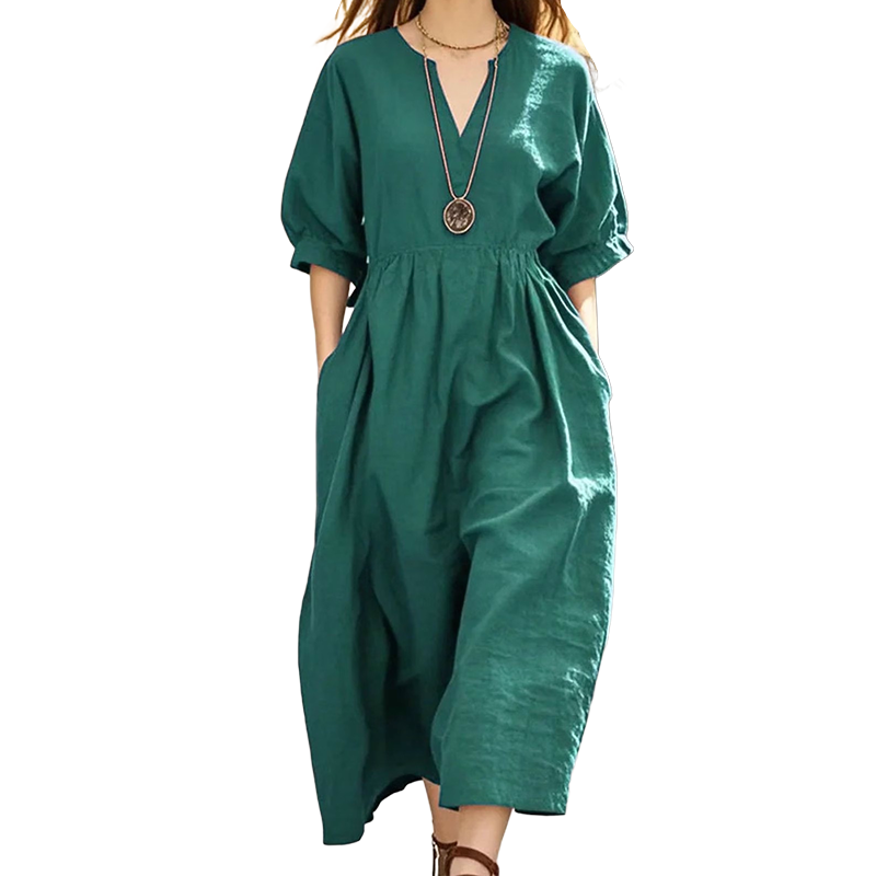 ⌛Limited-Time Offer-Women's Casual V-Neck Maxi Dress with Pockets