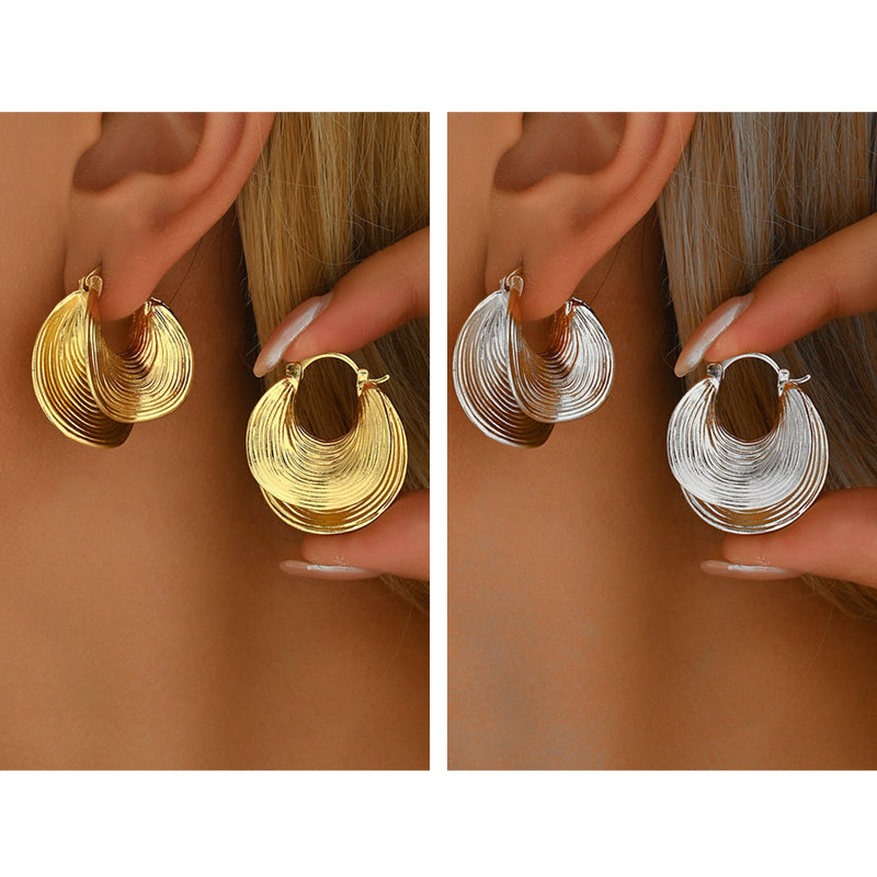 🔥New Arrivals & Best Sellers-Women's Fashion Textured Hoop Earrings