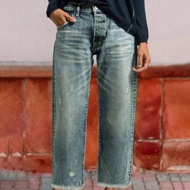 🎉 2026 Sale — Over 27,000 Sold! 💞 Retro Cropped Straight Jeans – Timeless Vintage Vibes 🌸