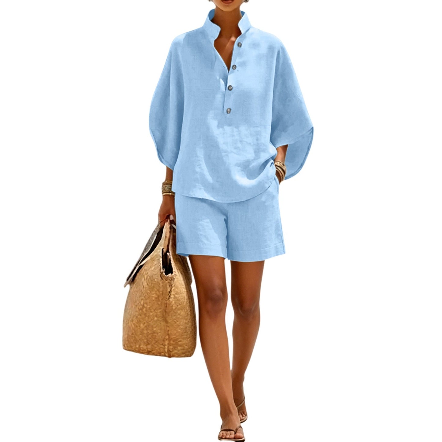 ⌛Limited-Time Offer-Women's Minimalist Casual Top & Shorts Set