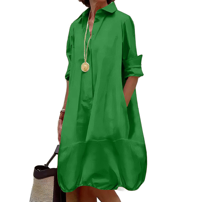 Women's Casual Button Down Shirt Dress