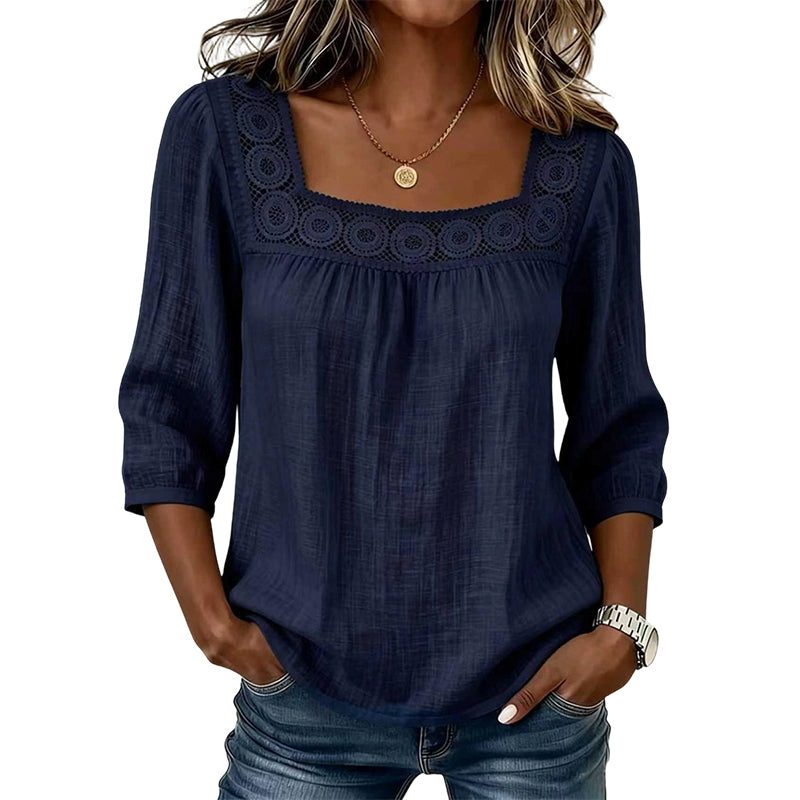 ⌛Limited-Time Offer-Women’s Square Neck Lace Crochet Blouse