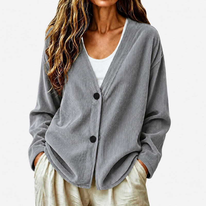 ⌛Limited-Time Offer-Women's V-Neck Corduroy Knit Cardigan