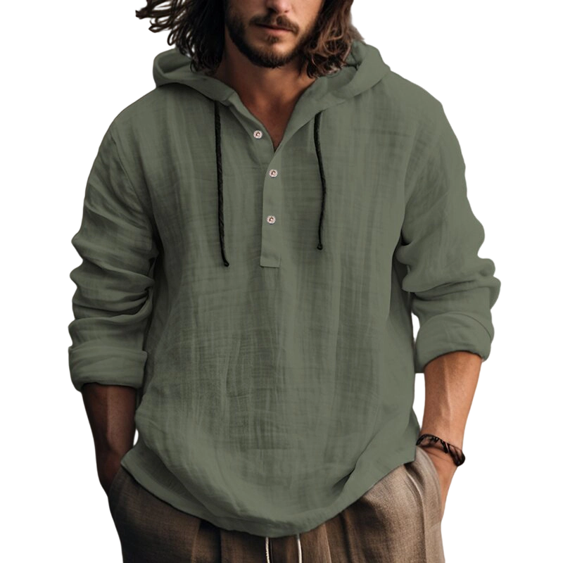 ⌛Limited-Time Offer-Men's Casual Long Sleeve Breathable Hooded Shirt