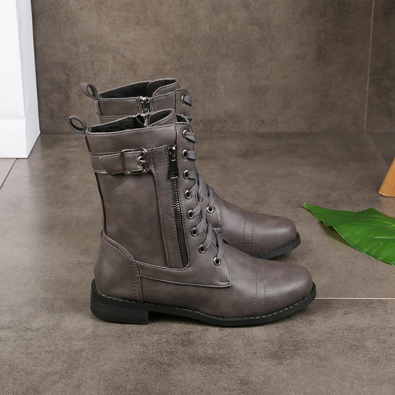 🍁Get Your New Fall Fashion-Women's Round Toe Chunky Heel Martin Boots