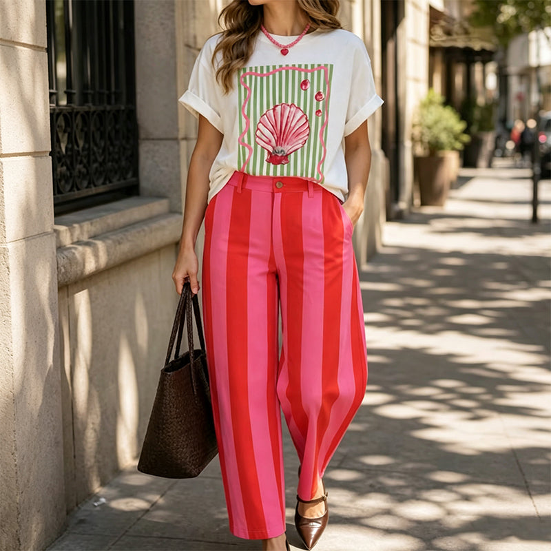 🍁New Fall Collection-Women's Casual Striped Wide-Leg Pants