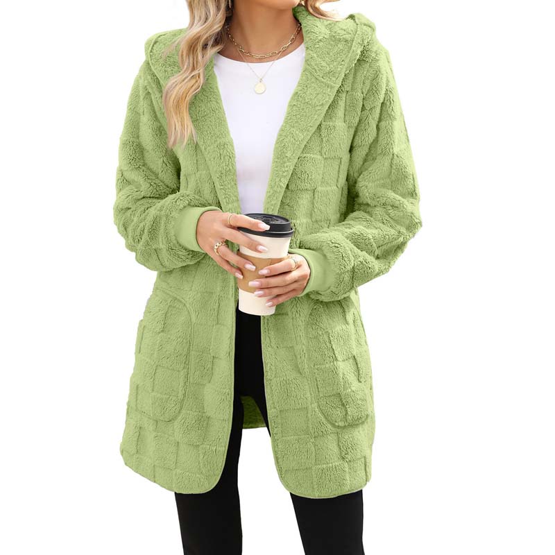 ⌛Limited-Time Offer-Checkered Fuzzy Cardigan