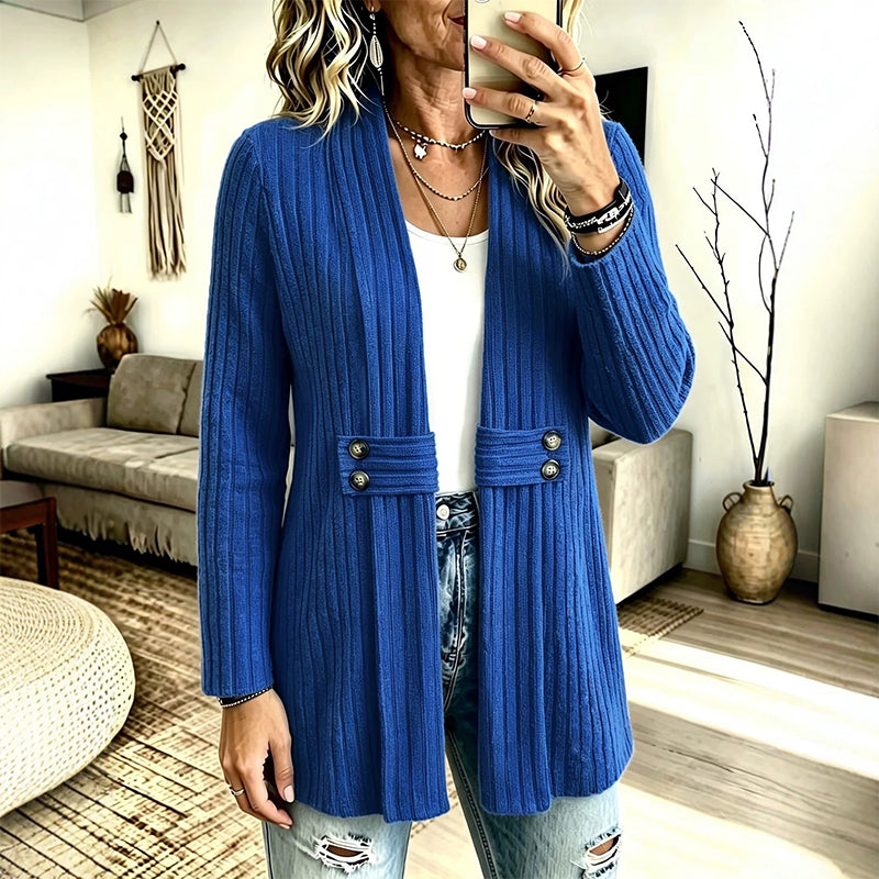 ✨ Quality You Can Feel | Women’s Soft Ribbed-Knit Button-Front Cardigan Sweater
