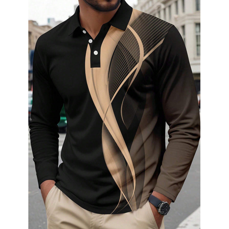✨ Easy Everyday Style | Men's Comfortable Contrast-Design Long-Sleeve Shirt