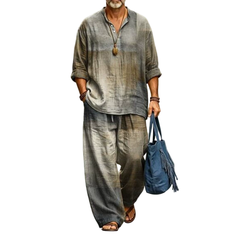 ✨ Easy Summer Comfort | Men's Vintage Print Loose-Fit 2-Piece Set