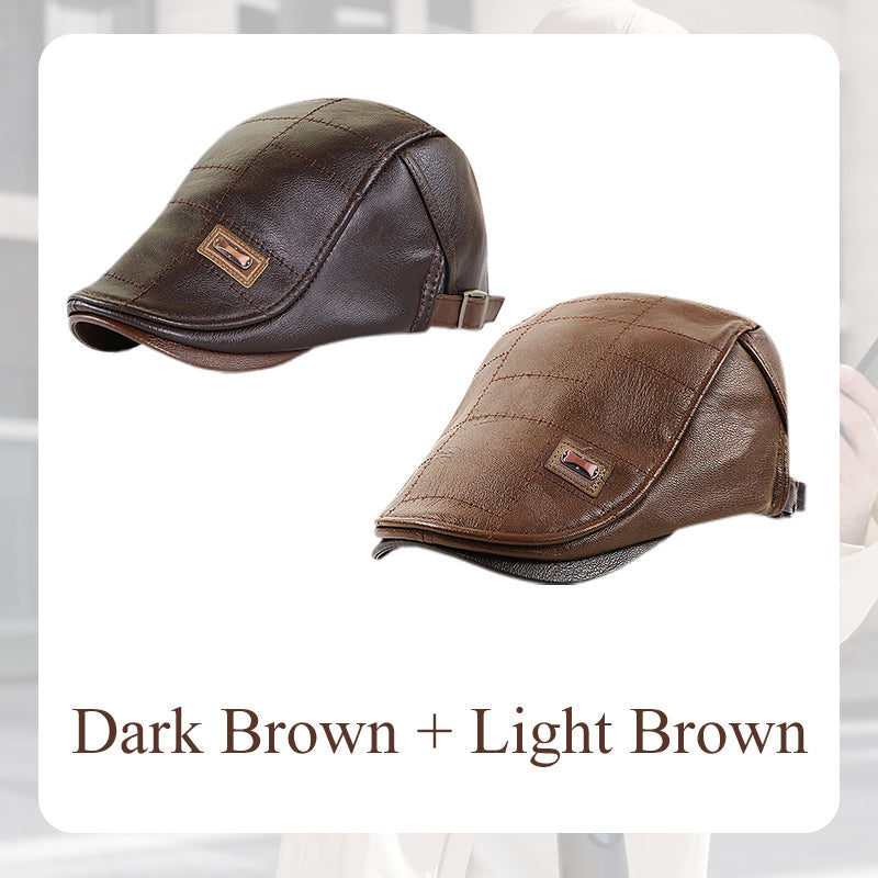 Men's Trendy PU Leather Ivy Cap