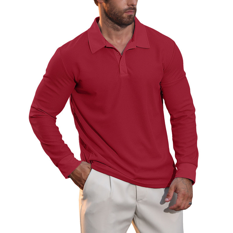 ⌛Limited-Time Offer-Men's Breathable Waffle Texture Collared Top