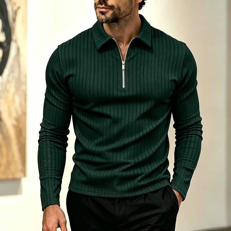 ⌛Limited-Time Offer-Men's Casual Quarter-Zip Striped Shirt