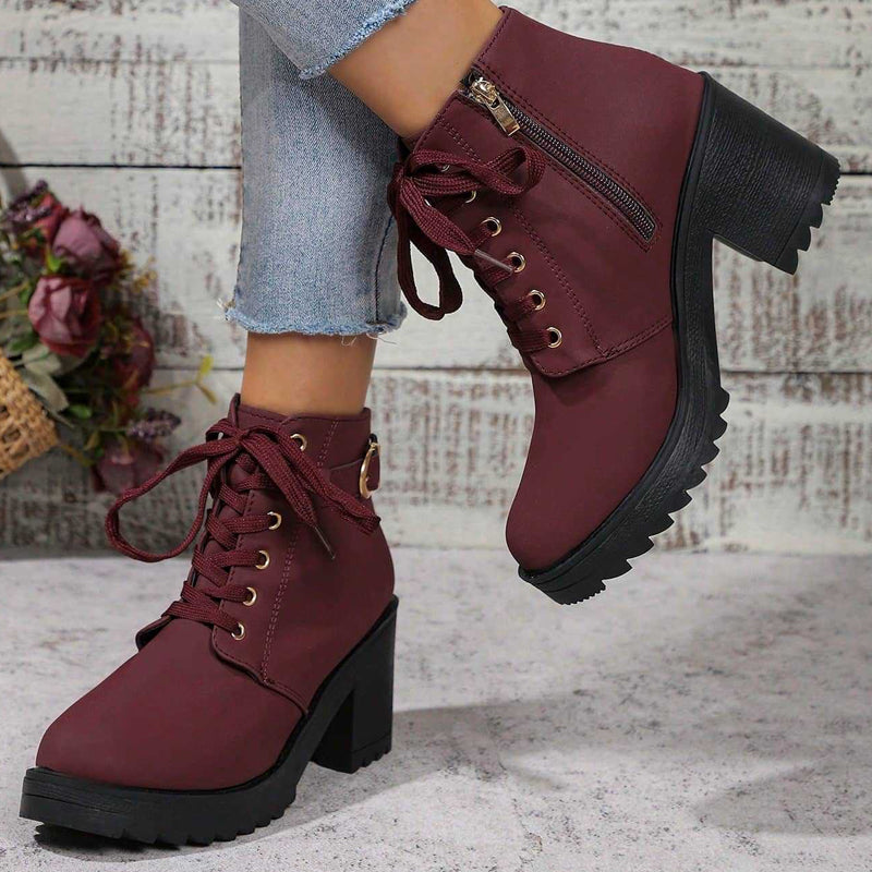 ๐ข Stable Steps, Western Edge | Women's Side-Zip Chunky Heel Ankle Boots