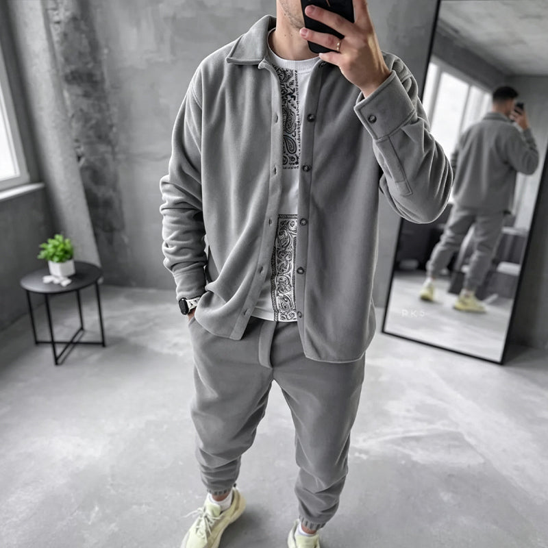 Men's Cozy Warm Shirt and Pants Lounge Set