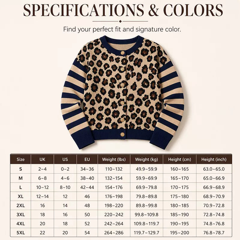 🐆 Statement Layers | Women's Leopard-Print Relaxed-Fit Cardigan