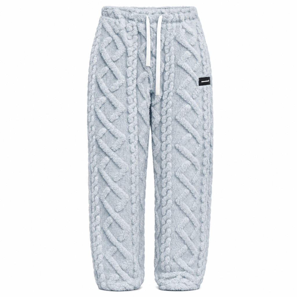🔥 Cozy Everyday Comfort | Women’s Flannel-Lined Embossed Straight-Leg Lounge Pants