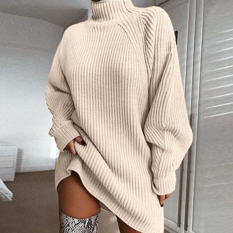 ✨ Easy Elegance | Women’s Relaxed Turtleneck Knit Sweater Dress