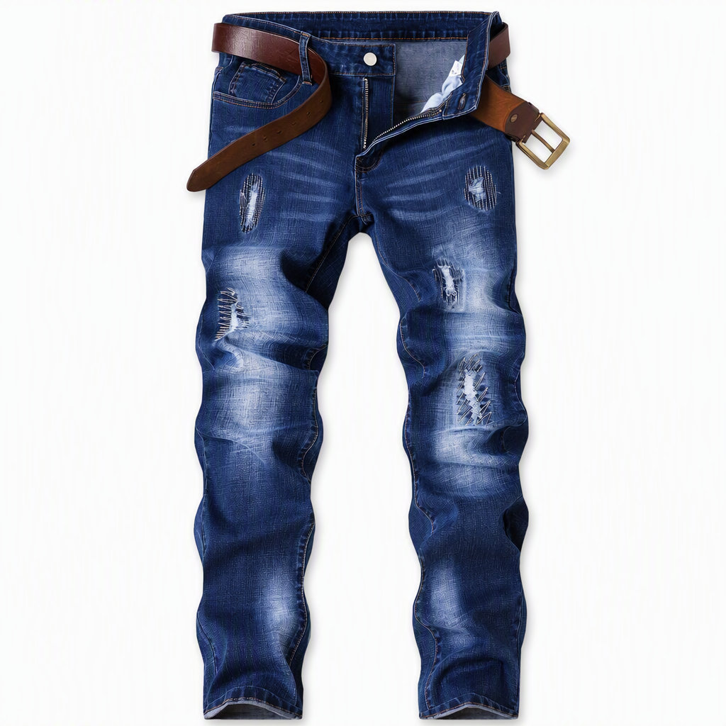 👖 Rugged Stretch | Men’s Slim-Fit Ripped Denim Jeans