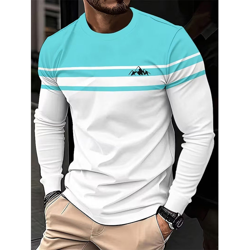 ๐ Timeless Pattern, Easy Everyday Comfort | Men's Striped Crewneck Long Sleeve Top