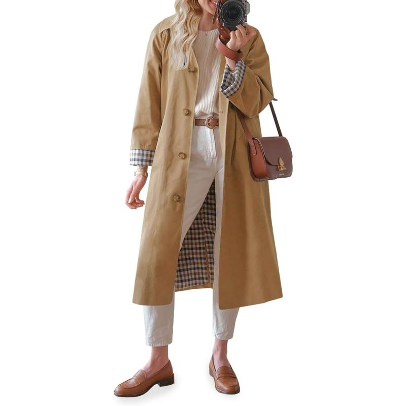 💗LAST DAY - PROMOTION💗Imily Bela Women's Long Trench Coat Single Breasted Oversized Windproof Overcoat Fashion Outerwear